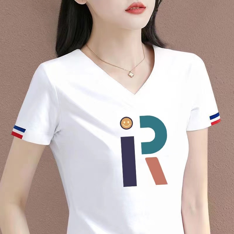 เสื้อยืดแขนสั้นคอวีสำหรับผู้หญิง คอลเลctionฤดูร้อนปี 2026 สไตล์เกาหลี ทรงหลวม ใส่แล้วดูผอมเพรียว สไตล์ลำลองและทันสมัย