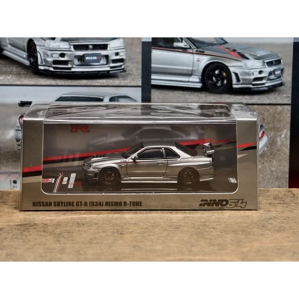 INNO64 NISSAN SKYLINE GTR (R34) NISMO R-TUNE SILVER
