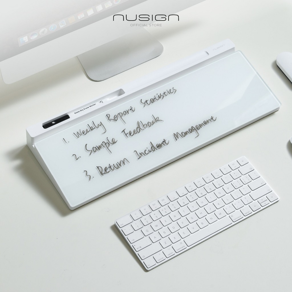 (Nusign) โต๊ะเก็บของพร้อมบอร์ดจากวัสดุแก้ว รุ่น NS124 เรียบหรู ทุกการใช้งาน (จำหน่าย 1 ชุด)