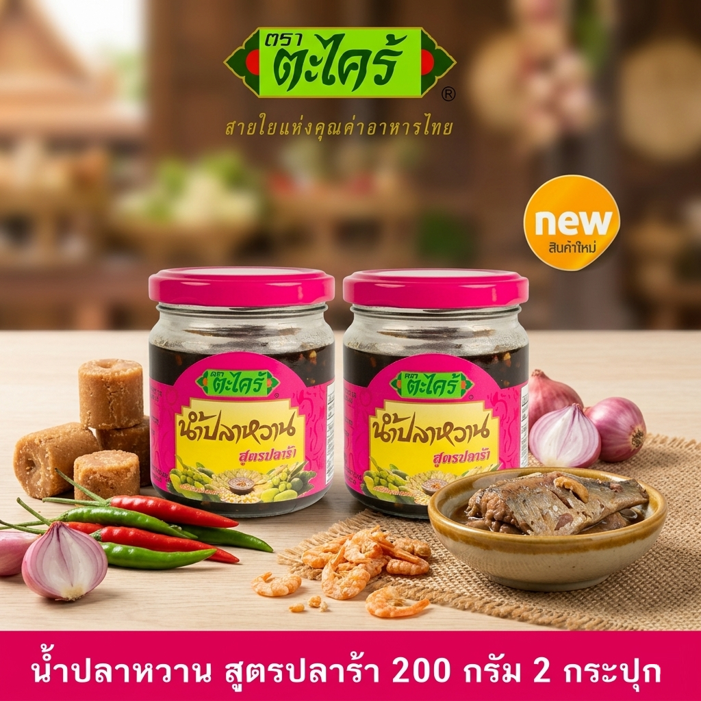 ปลาหวานตราตะไคร้ 200 กรัม สูตรปลาร้า