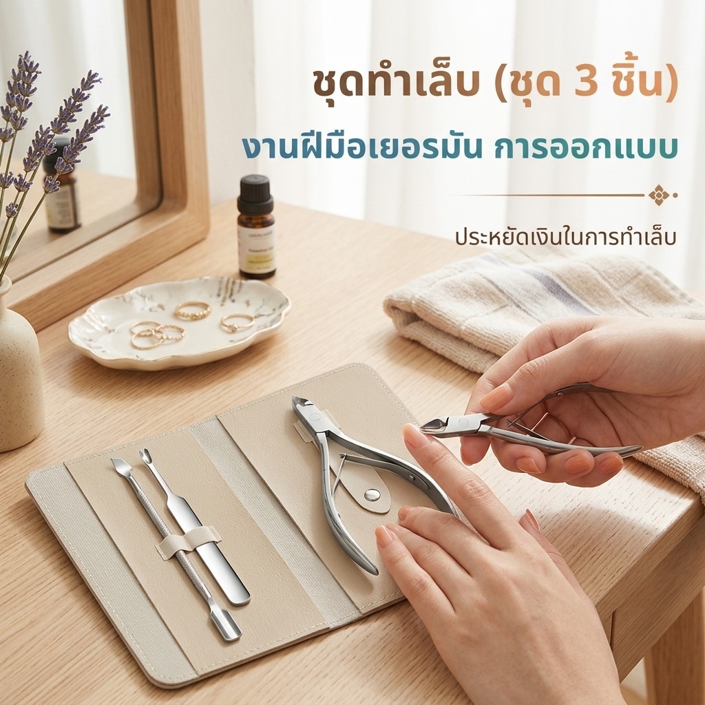 ชุดกรรไกรตัดหนัง & ที่ดันหนัง 3 ชิ้น ช่างทำเล็บมืออาชีพเลือกใช้! (German Quality) เล็บสวยง่ายๆ ที่บ้าน