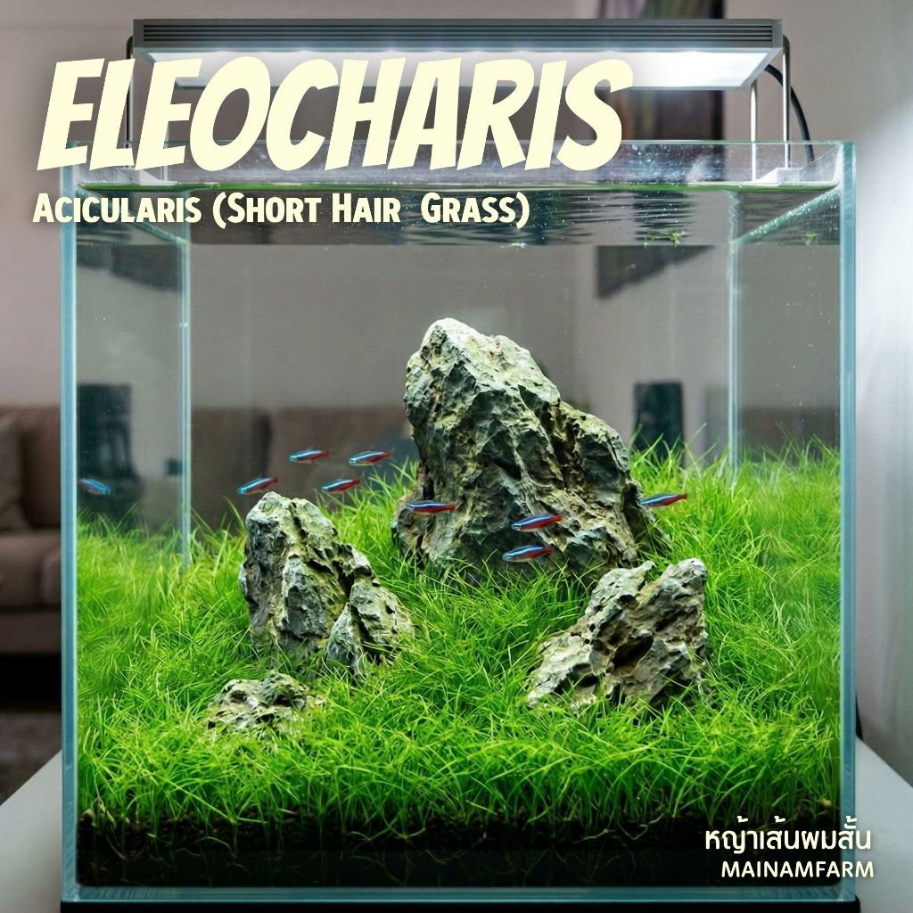 หญ้าเส้นผมสั้น ใบบก - Eleocharis Acicularis (Short Hair Grass) ต้นไม้น้ำ