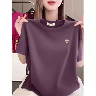 เสื้อยืดแขนสั้นสำหรับผู้หญิง คอลเลคชั่นฤดูร้อนปี 2026 ทรงหลวม ไซส์ใหญ่ คอกลม พิมพ์ลาย สไตล์ลำลอง อเนกประสงค์ ช่วยให้ดูผอ