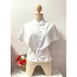 เสื้อปักฉลุลูกไม้ รุ่นค้างคาว size 34/36/38/40/42