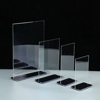 ป้ายตั้งโต๊ะ A4/A5/A6 หนา สำหรับใส่ป้ายบอกข้อมูล ป้ายราคา และอื่นๆ พิมพ์สองด้าน รูปตัว T ฐานหนา