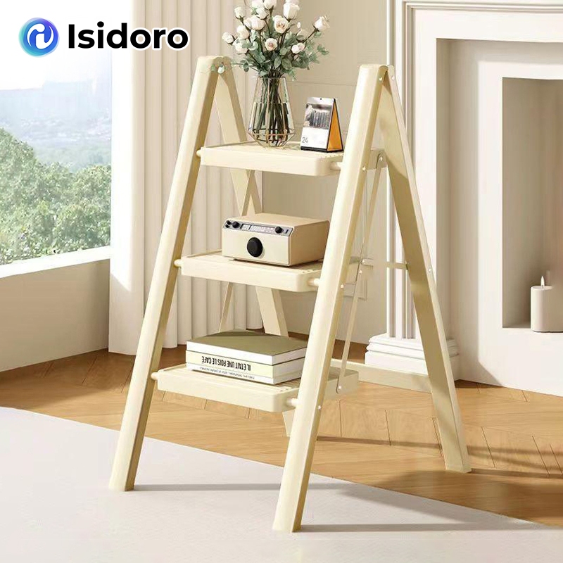 Isidoro บันได บันไดพับได้ 3/4/5 แป้นเหยียบใหญ่ขึ้น ชั้น รับน้ำหนักได้ 500kg บันไดเหล็กคาร์บอนหนา ขั้นกันลื่น กันน้ำ