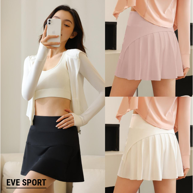 EveSport กางเกงกระโปรงออกกำลังกาย Sport skirt มีซับกางเกง ผ้านิ่มลื่น ระบายอากาศดี YOGA055(JYJQ001)