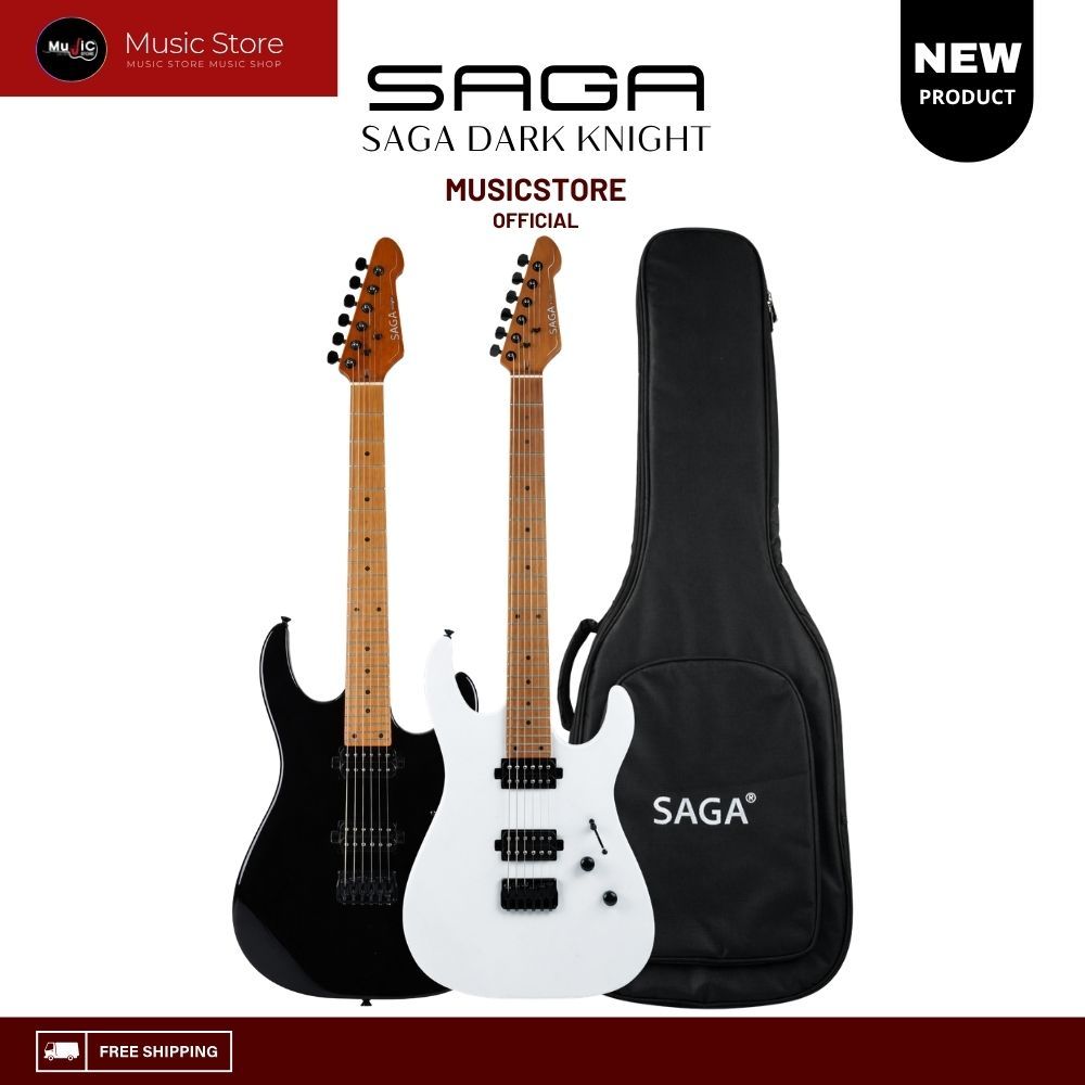 กีตาร์ไฟฟ้า SAGA 2026 2ฮัม สวิช5ทาง คอเผา สเป็คเดือดๆ! SAGA Dark Knight , White Knight ทรง Super ST.