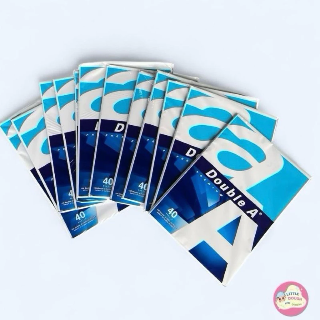 กระดาษA4 แพค40แผ่น DoubleA แพคละ12แพค ราคา 190 บาท