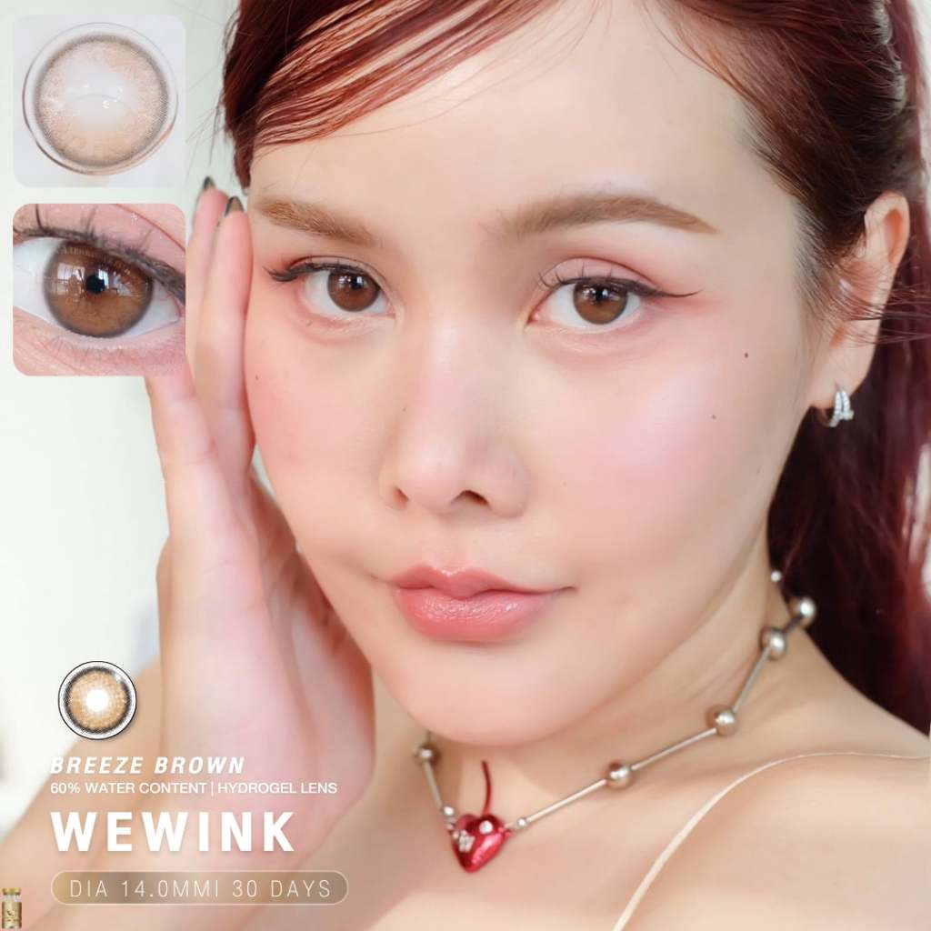 🔥คอนแทคเลนส์✨ขนาดกลาง✨Breeze (We Wink) Brown / Gray
