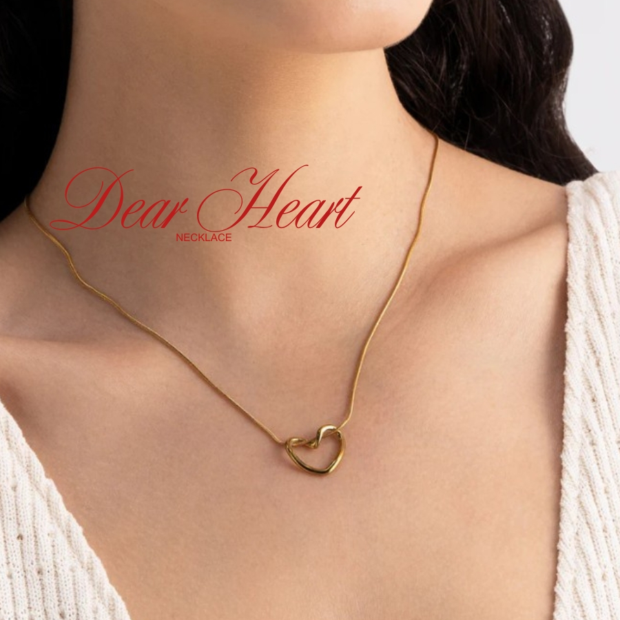RUBY HAUS - สร้อยคอจี้หัวใจ Dear Heart ❤️ 18K Gold Plated สร้อยคอกระดูกงูมินิมอล ไม่ลอกไม่ดำ