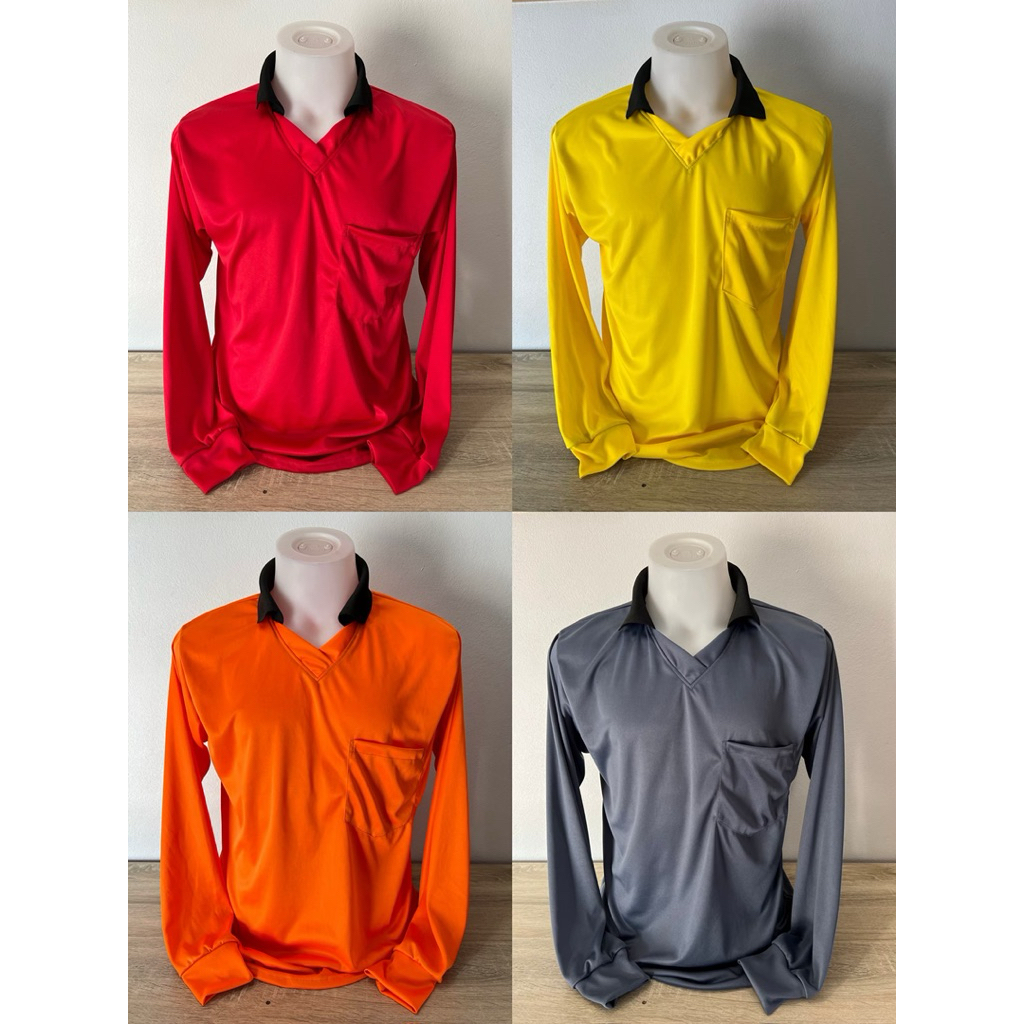 เสื้อคนงาน คอปกล้วน แขนยาว ฟรีไซด์อก 42-44