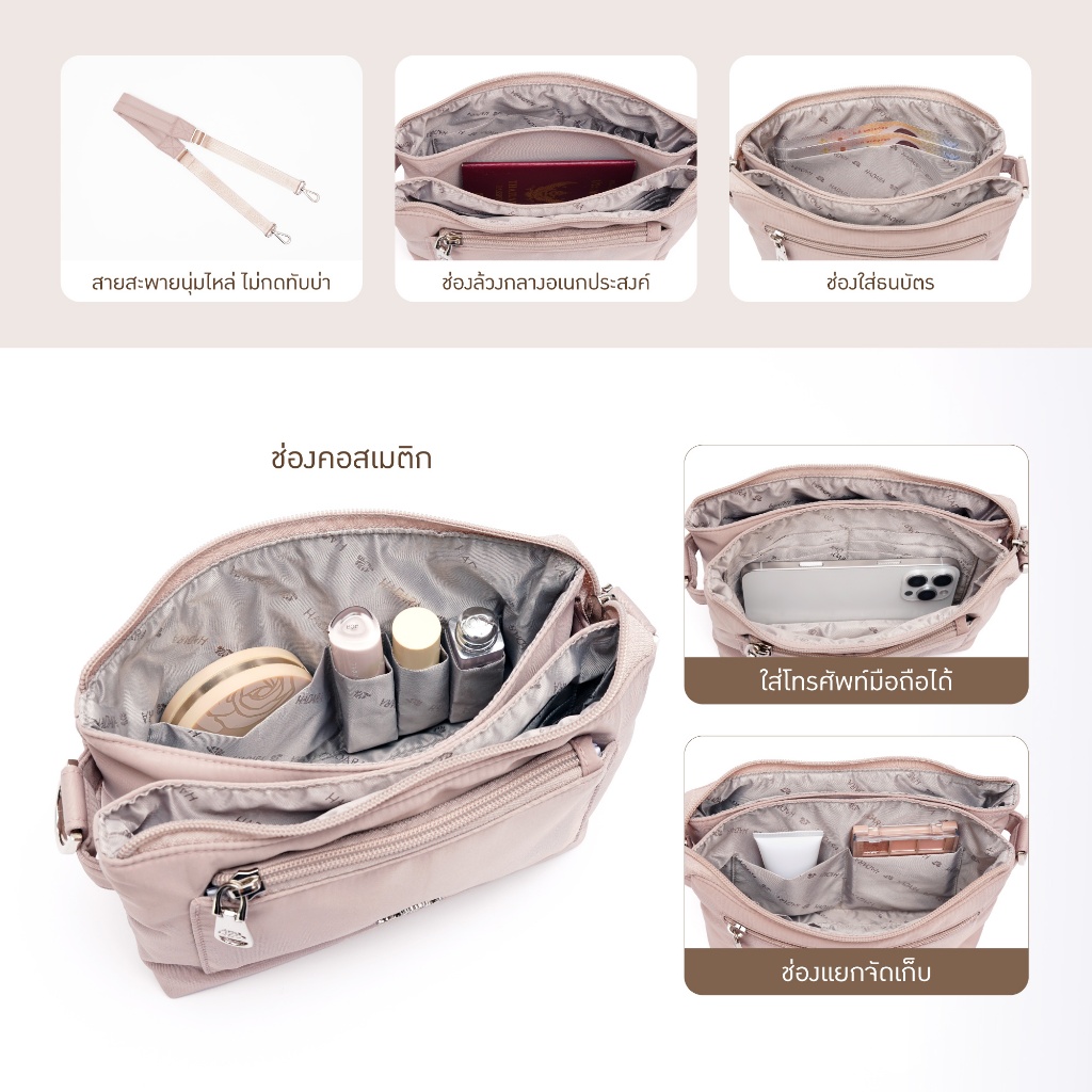 Hadara Moment Series Wallet No.3 กระเป๋าสตางค์ 20 ช่องจัดเก็บ ผ้า Deluxe Nylon น้ำหนักเบา รูปที่ 2