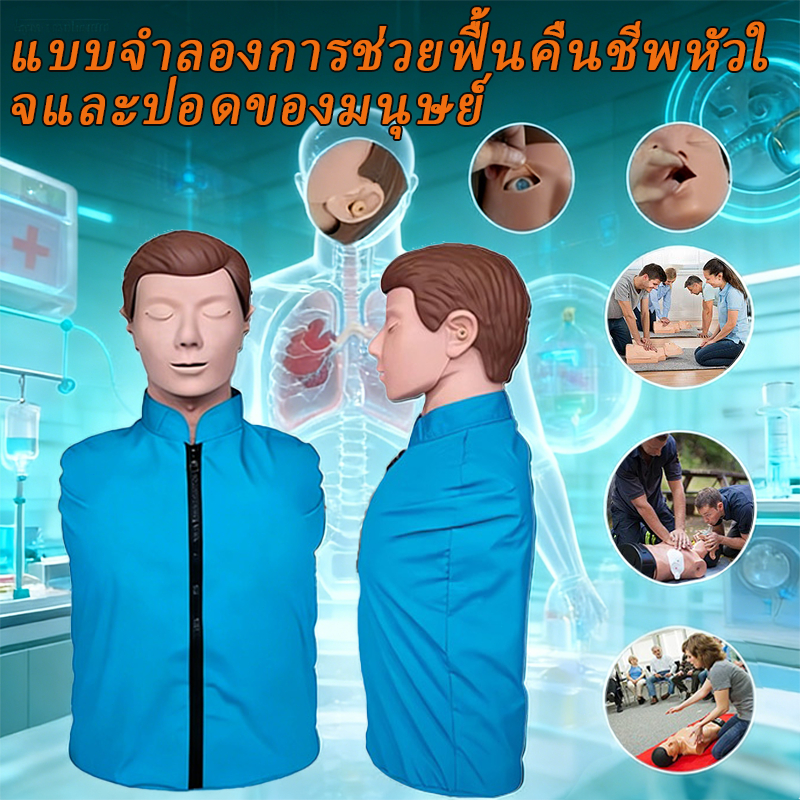 หุ่นฝึก cpr หุ่นฝึกจำลองการช่วยฟื้นคืนชีพผู้ใหญ่ครึ่งตัวไม่มีไฟแสดงผล หุ่นปั๊มหัวใจ ผู้ใหญ่ CPR Half