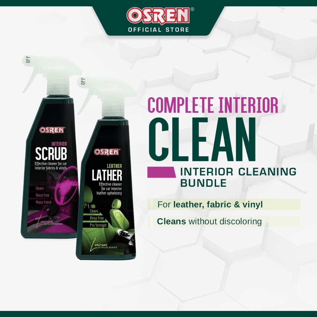 OSREN TRUE GLOSS Complete Interior Clean - Fabric & Leather Cleaner Bundle