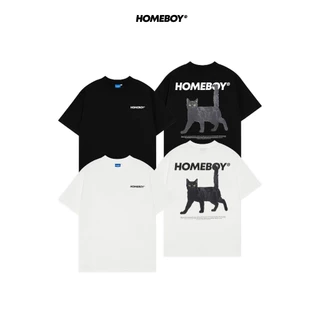 HOMEBOY เสื้อOVERSIZE HB.HIMA.DIZZY.CAT คอตตอน100% ใส่ได้ทุกวัน