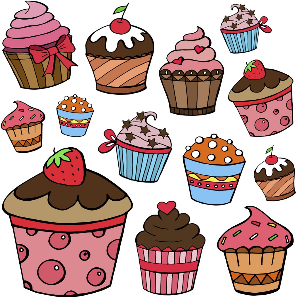 ตัวรีดติดเสื้อ,ผ้า Cute Cupcakes คัพเค้ก F.399