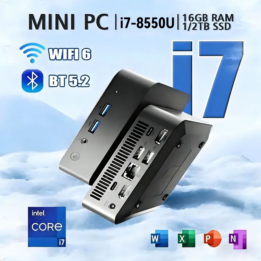 2026 Mini PC Intel i7 8550U RAM 32GB SSD1024GB Windows 11 รองรับ Bluetooth & WiFi พร้อมใช้งาน ประกันศูนย์ 3ปี