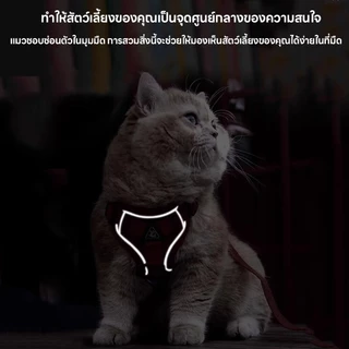 จัดส่งทันที เสื้อรัดอกพร้อมสายจูง เสื้อรัดอกสัตว์เลี้ยง สายจูงสุนัข หมา แมว มีแถบสะท้อน ทนทาน