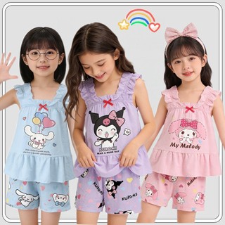 MC237 ชุดนอนเด็กผู้หญิงลายการ์ตูนหวาน ๆ สีพาสเทล ใส่น่ารักสุด