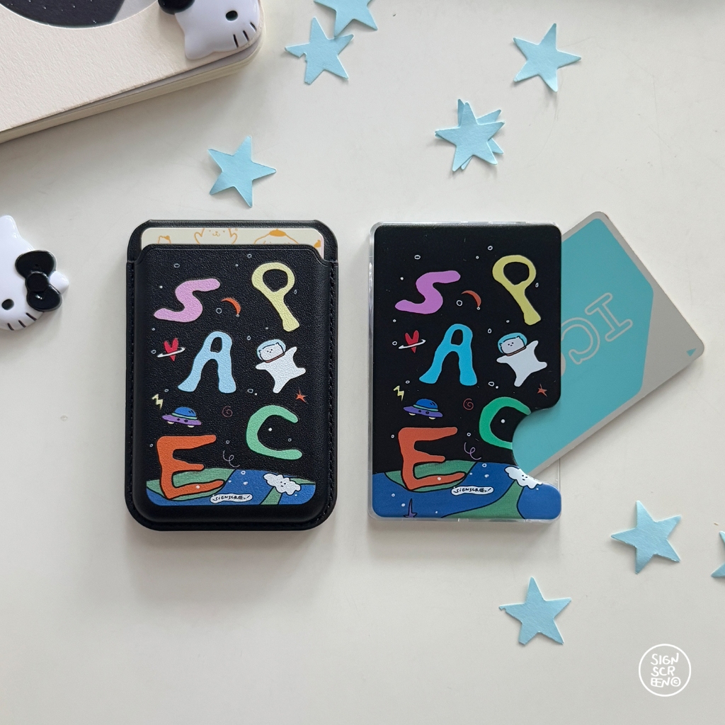 [พร้อมส่ง] Magnetic Card Holder - MY SPACE ที่ใส่การ์ดหลังมือถือ