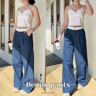 Sandtime • DENIM PANTS กางเกงยีนส์ขากระบอก แต่งลูกไม้