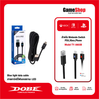 DOBE Blue light data cable TY-0803D for Nintendo,Xbox,Playstation 5,Phone สายชาร์จไฟ LED