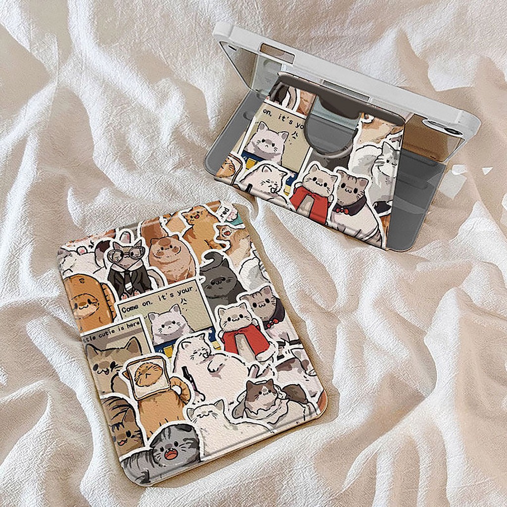 24 ชั่วโมงเคส เคสไอแพด Gen12 Air8 Air7 ที่ใส่ปากกา ครอบครัวแมว เคสiPadหมุน 360° Gen11 Gen10 Gen9/8 – โปรปัง