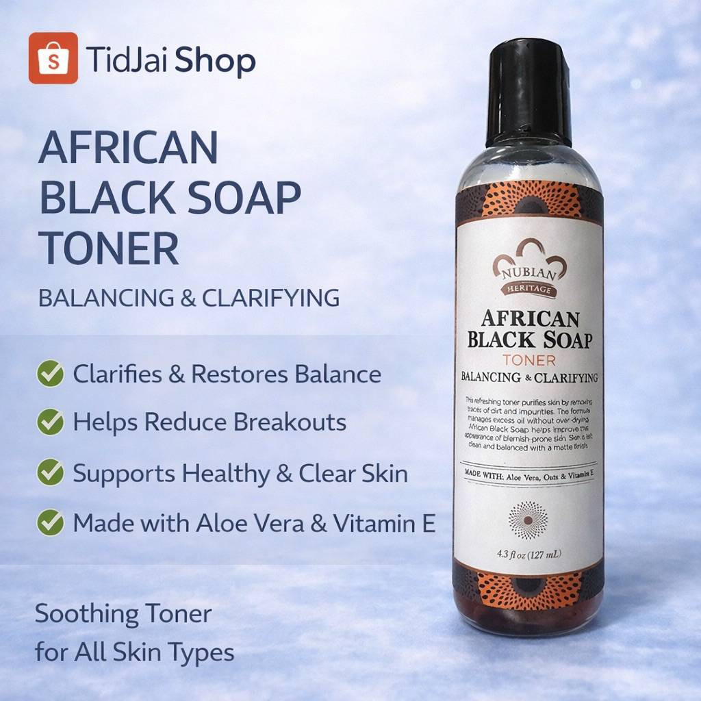 Nubian Heritage African Black Soap Toner Balancing & Clarifying 127ml โทนเนอร์สำหรับผิวเป็นสิวง่าย