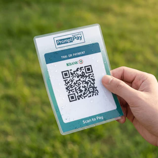 ป้ายสแกน QR Code รับเงิน ป้ายพร้อมเพย์ เคลือบแข็ง กันน้ำ สีสด สแกนง่าย สำหรับร้านค้า เปิดร้าน