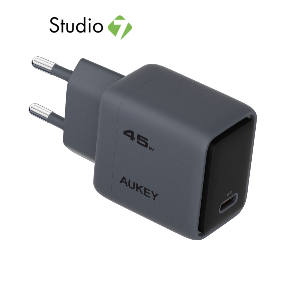 อะแดปเตอร์ AUKEY Wall USB Charger 1 USB-C Comet 45W GaN Gray (PA-C2) by Studio7