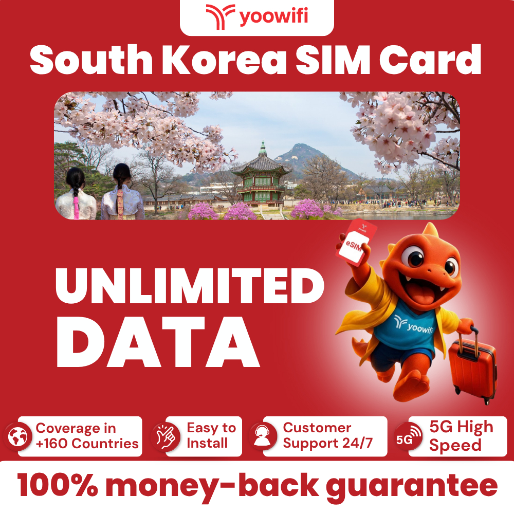 【Yoowifi】SIM Card เกาหลีใต้｜รองรับ 5G/4G｜ไม่ต้องใช้ VPN｜ซิมเน็ตเดินทางจีน｜ใช้งานง่าย พร้อมใช้งาน