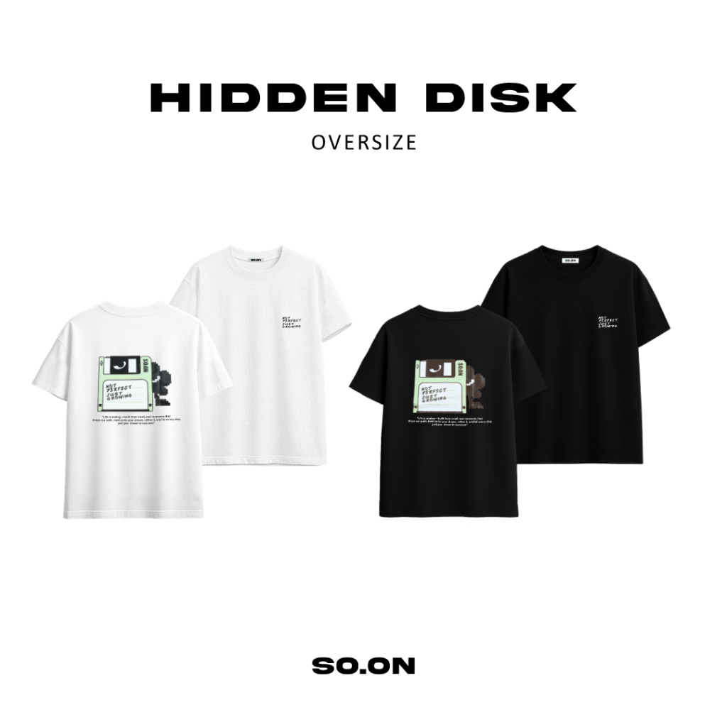 💿SO.ON เสื้อยืดทรง Oversize ลาย Hidden Disk