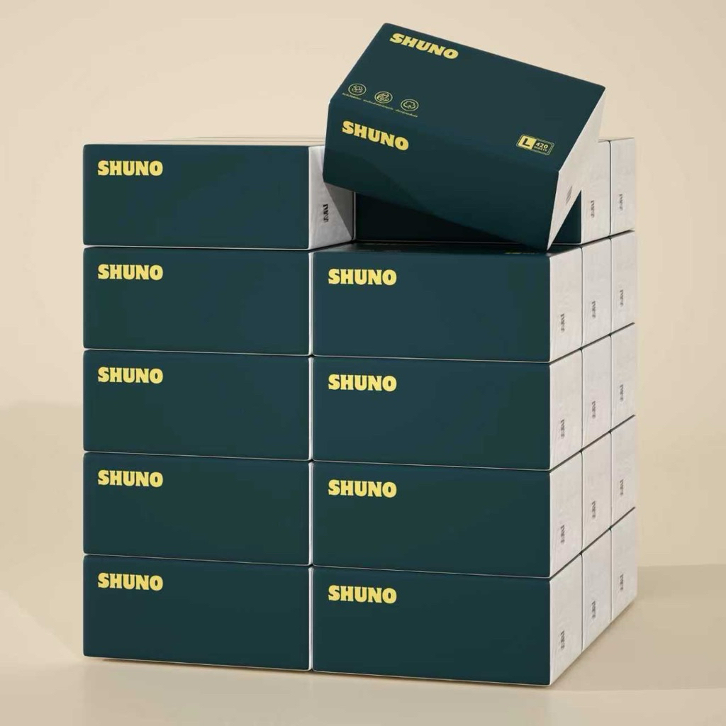 กระดาษทิชชู่สีเขียวShuno/Shuro 1ห่อมี420แผ่น กระดาษหนา นุ่ม ไร้ฝุ่น/ กระดาษทิชชู่ลายการ์ตูน 500แผ่นต่อ 1ห่อ 1ลังมี 16ห่อ