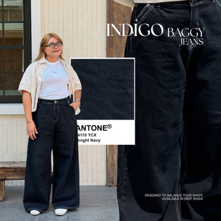 กางเกงยีนส์สาวอวบรุ่น Indigo jeans ( กระเป๋าเฉียง)