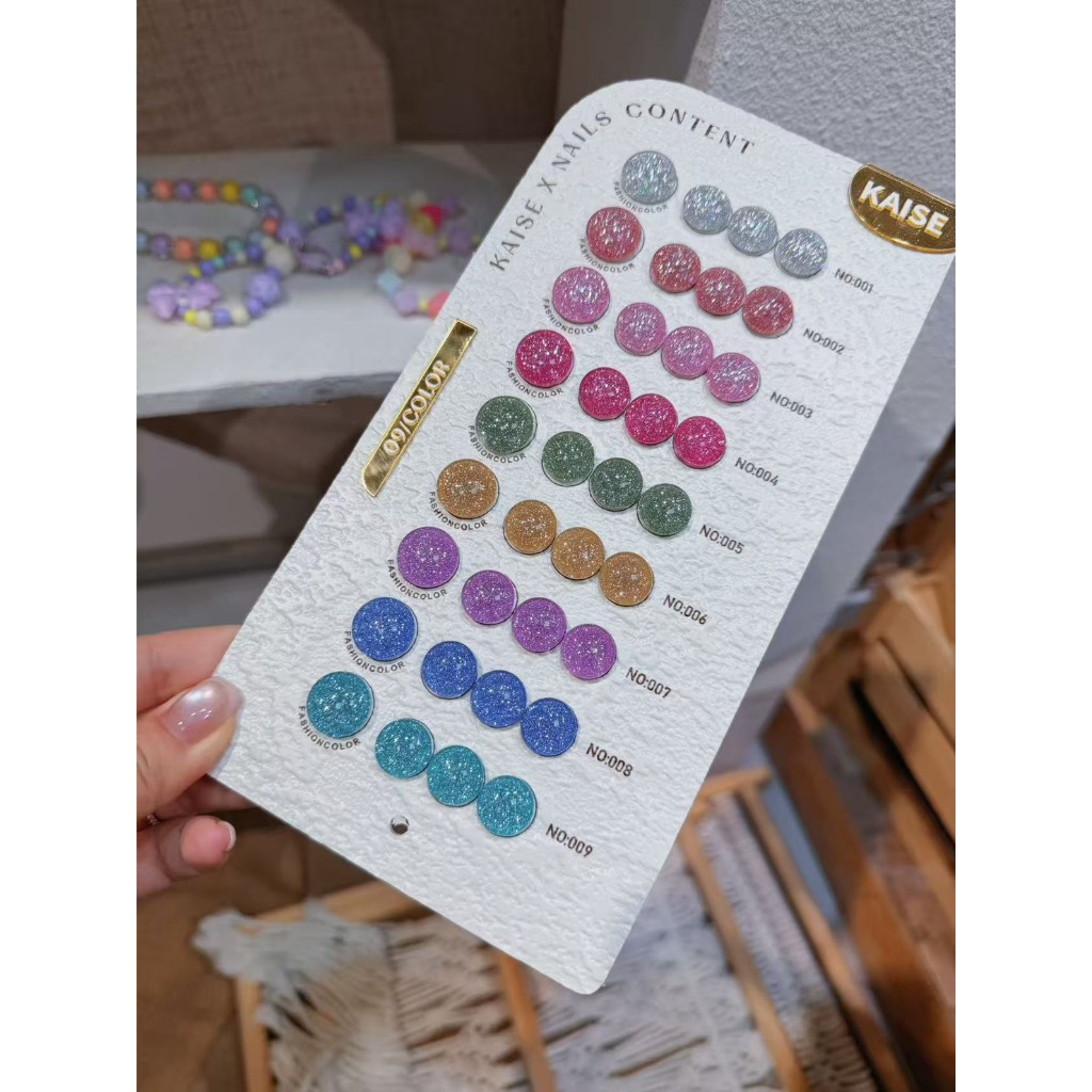 Candy sparkle flash set 9 สี ( KS18 ) Kaise x Nails Content 2026 พร้อมชาร์จสำเร็จรูป
