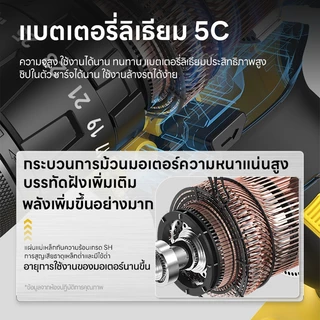 Maybuck ของแท้ ประเทศญี่ปุ่น สว่านไร้สา ลิเธียม 16.8V แรงบิดสูง 35N·m/55N·m พร้อมฟังก์ชั่นค้อน