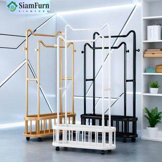 [เสาเเขวนหมวก+กระเป๋า] ราวแขวนผ้า ราวตากผ้า ที่แขวนผ้า พร้อม…