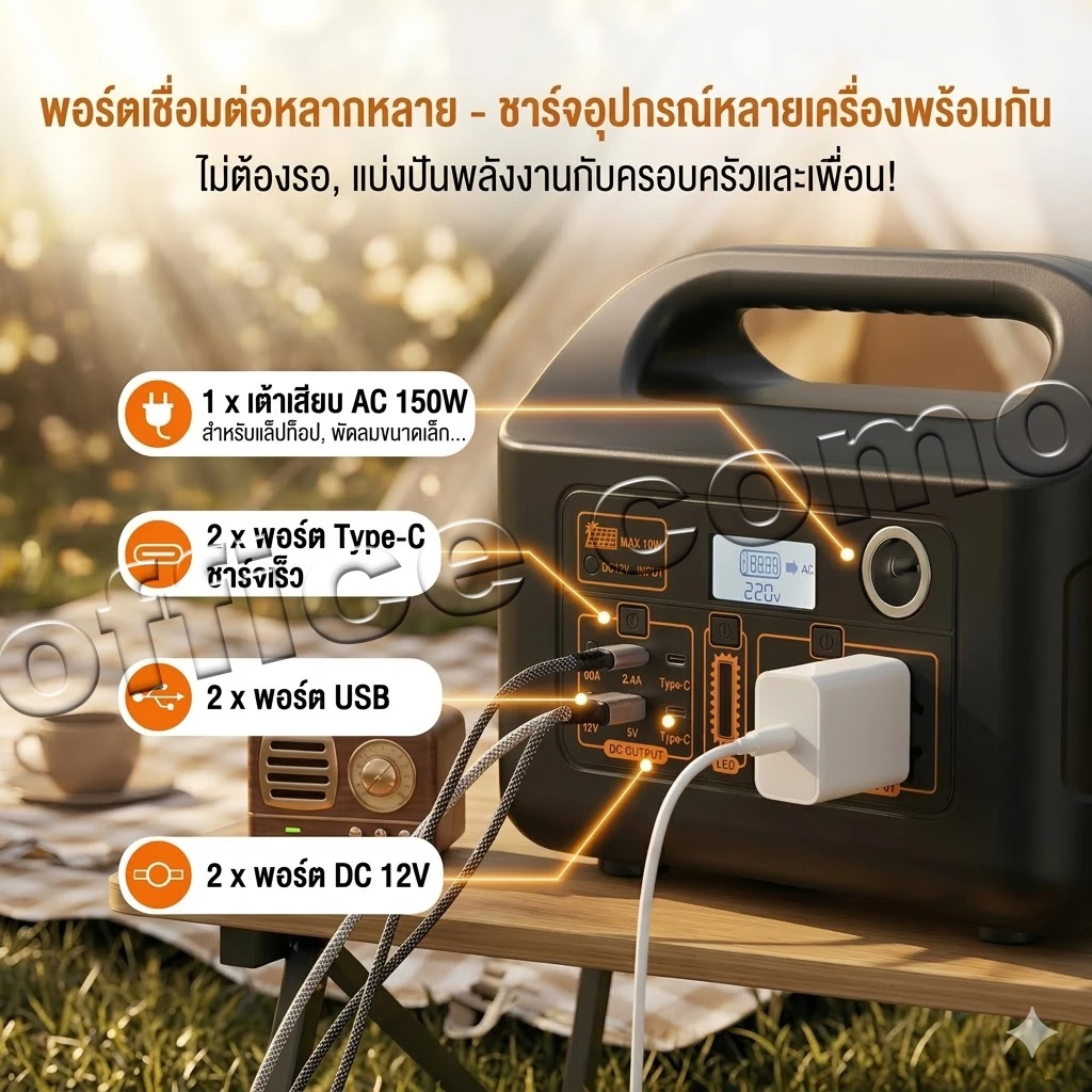 Portable Power Station สถานีไฟฟ้าพกพา รองรับแผงโซลาร์เซลล์ thumbnail 4
