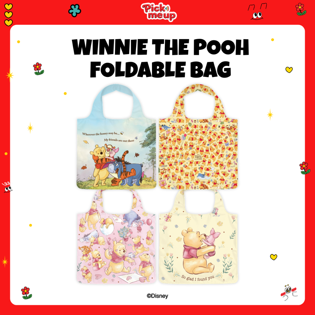 PickMeUp กระเป๋าผ้าพับได้ ลาย Winnie The Pooh ลิขสิทธิ์ Disney