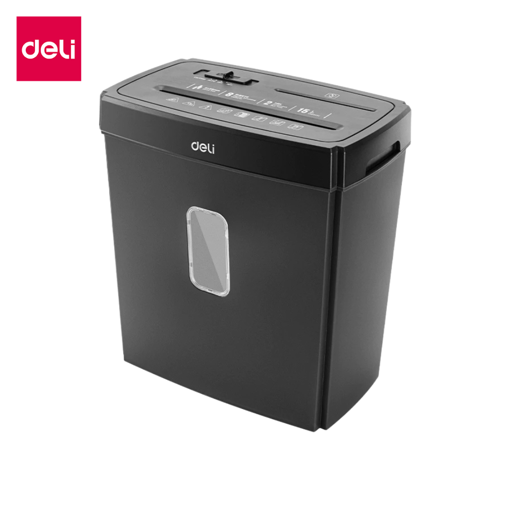 Deli เครื่องทำลายเอกสาร 15ลิตร เครื่องย่อยCD การ์ด เสียงเบา วัสดุแข็งแรง ทำลายเร็ว Paper Shredder