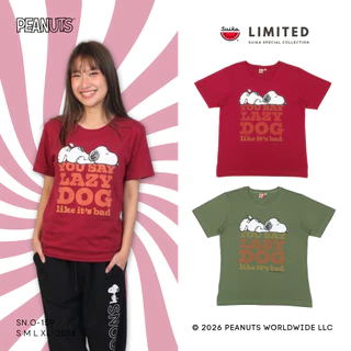 เสื้อแตงโม (SUIKA) เสื้อยืดคอกลมแขนสั้น ลายลิขสิทธิ์ SNOOPY ( SN.O-137 156 157 158 133 )