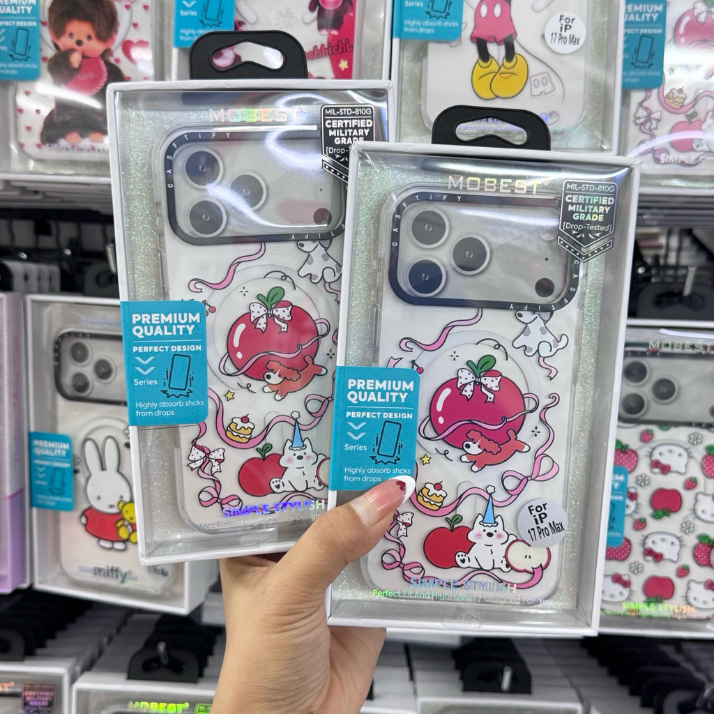 ใหม่*Mobest Case เคสลายแอบเปิ้ลโบว์น้องหมา กันกระแทก รองรับแม่เหล็กชาร์จ สำหรับfor IP17 15promax 16promax 17 17promax