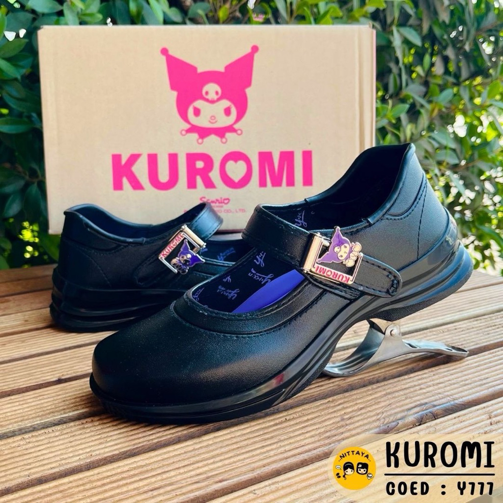 KUROMI รองเท้านักเรียนหญิง สีดำ รุ่น Y777