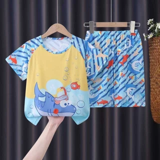 ชุดนอนเด็กแขนสั้นพิมพ์ลายน่ารัก Size110cm-150cm นื้อผ้านุ่มใส่สาย