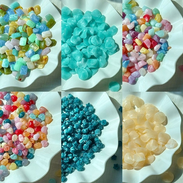 ลูกปัดลายหินอ่อน หลากลายสีสัน