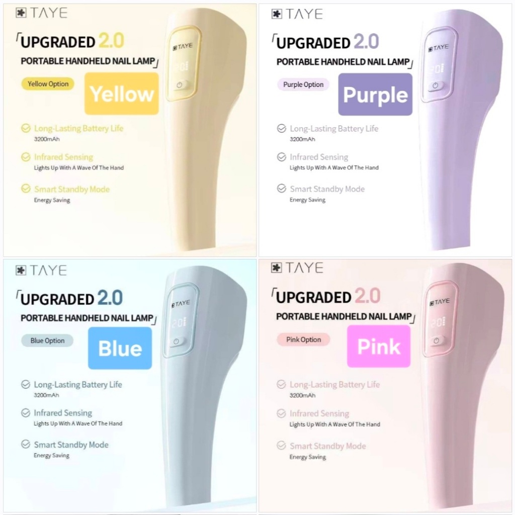 TAYE mini Nail Lamp #P139 ไฟฉายอบเล็บ 5 สีตัวเลือก ล็อกอะไหล่ แบบพกพา LED 5ดวง ชาร์จไฟได้