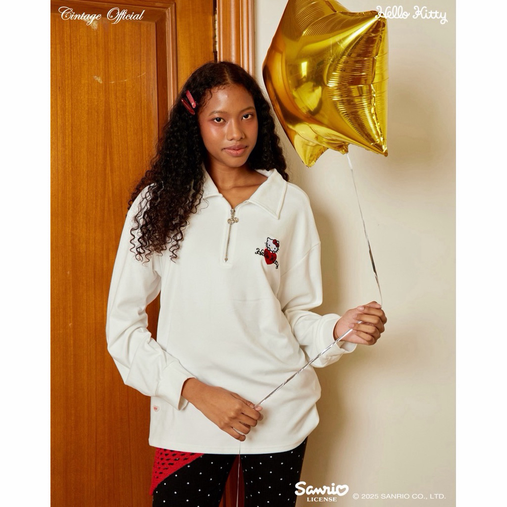 ส่งต่อ Cintage♡ CT2154 Cintage x Hello kitty - zipper hoodie downtown cardigan polo