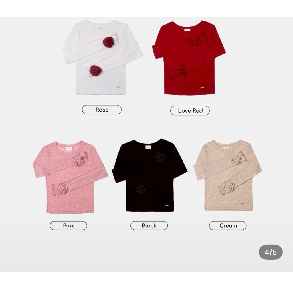 [Best Seller] Paloy - PL2360 Camellia Top เสื้อแขนยาว ทรงเข้ารูป ปลายแขนแต่งดอกคาเมลเลีย  มือ 1 ส่งแบบไม่แกะซอง รอบ4/4