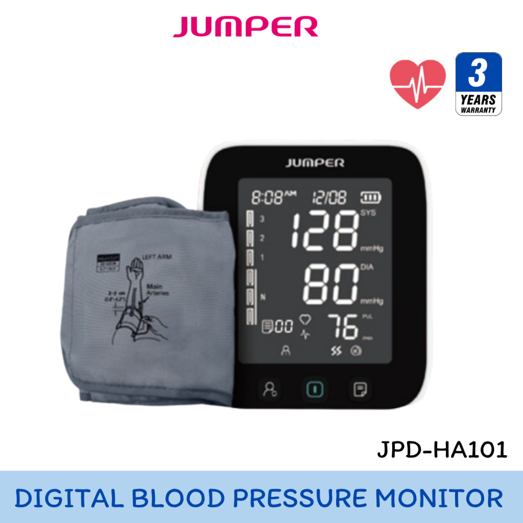 Jumper Digital Blood Pressure/ Monitor เครื่องวัดความดันโลหิต รุ่น JPD-HA101 [.3 Years Warranty.]